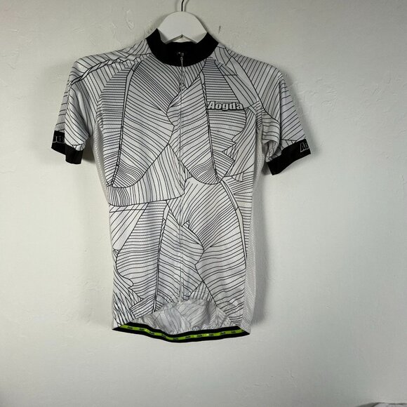 Aogda Men's Zip Up Short Sleeve Mock Neck Activewear Cycling Shirt White Medium - Picture 1 of 6